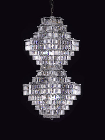 Crystal Chandelier for Foyer Chrome - Torino Lighting Design